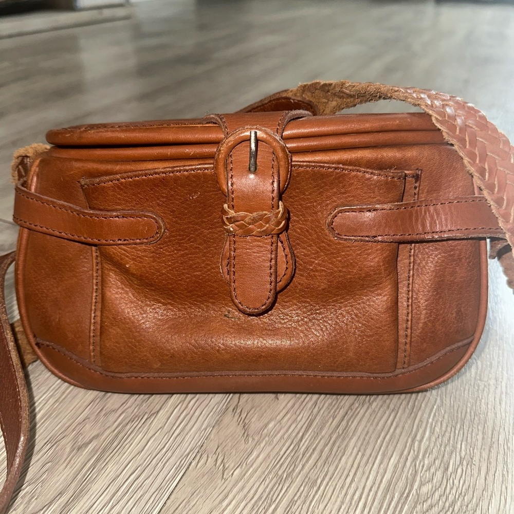 Vintage Fossil Rare Brown Leather Boho Shoulder Bag Purse